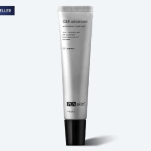 A silver tube of antioxidant treatment stands upright beside a Detoxifying Mask against a light gray background, with a "BEST SELLER" label in the upper left corner.