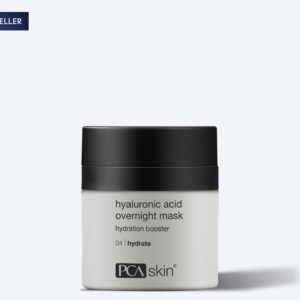 A jar of PCA Skin Detoxifying Mask, labeled as a hydration booster, sits on a light background. A dark blue BEST SELLER tag is displayed in the top left corner of the image.